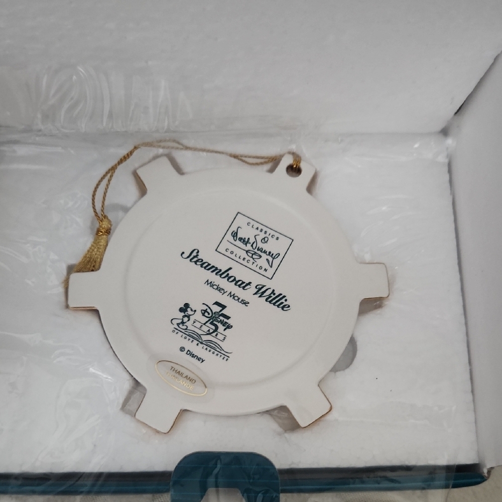 Disney Steamboat Willie Commemorative Plaque - White and Gold - Picture 2 of 3